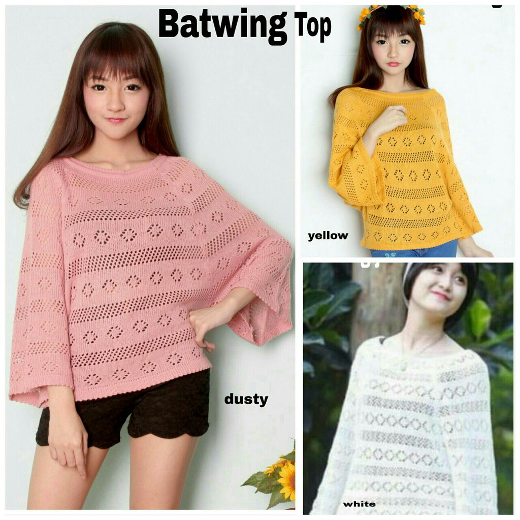 [Badwing Top Varian Warna RO] Blouse Wanita Rajut Varian Warna