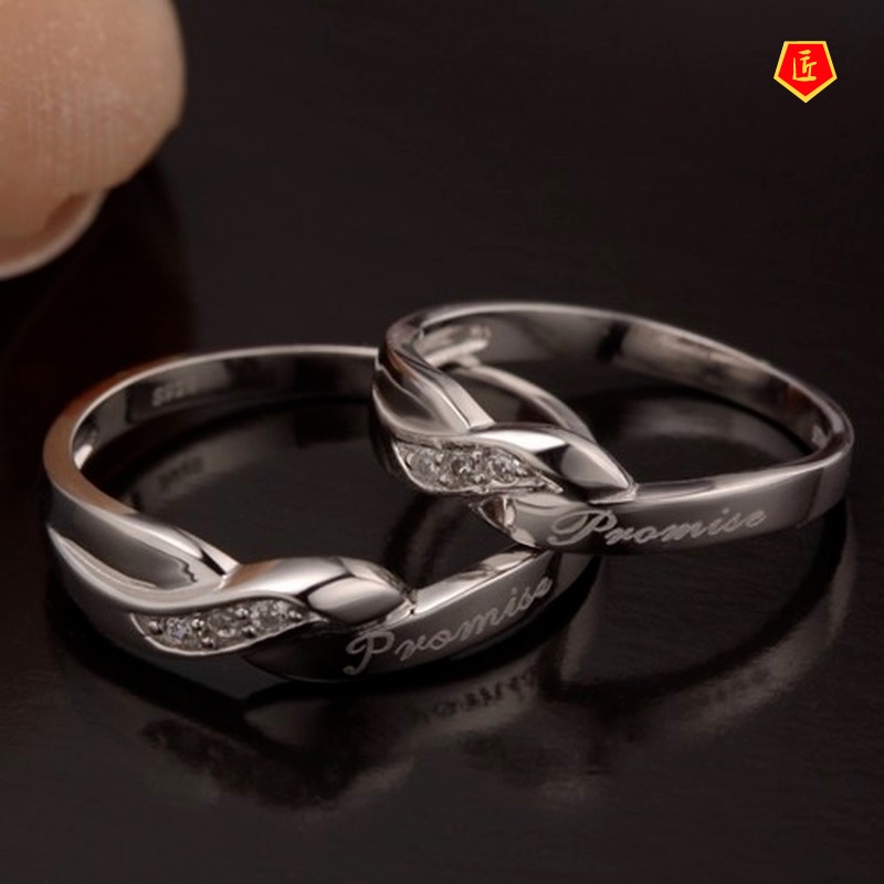 [Ready Stock]Simple Personality English Couple Rings