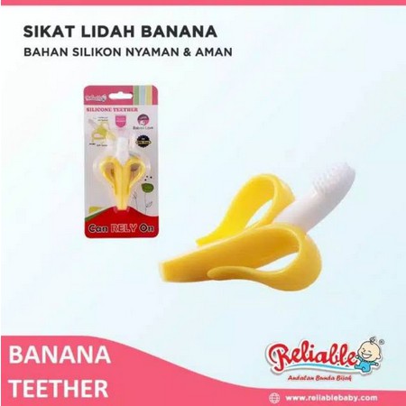 Banana TEETHER- Reliable Sikat lidah silicone gigitan bayi pisang silikon - mainan gigitan baby