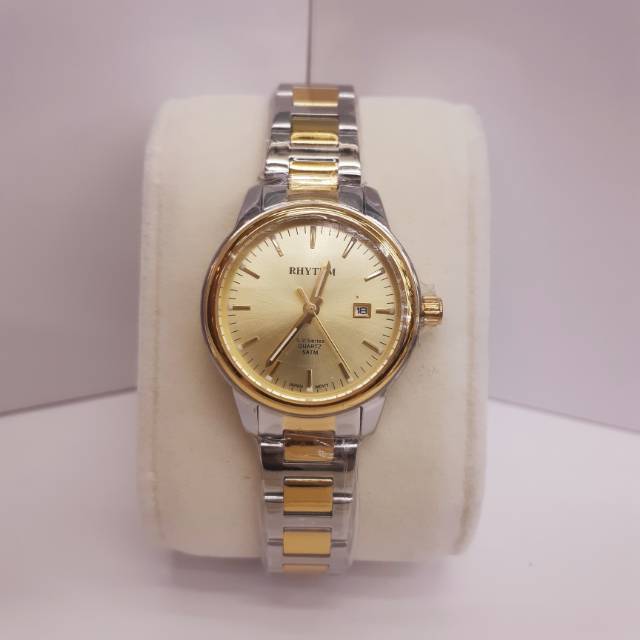 JAM TANGAN WANITA RHYTHM 1610 SILVER GOLD.ORIGINAL