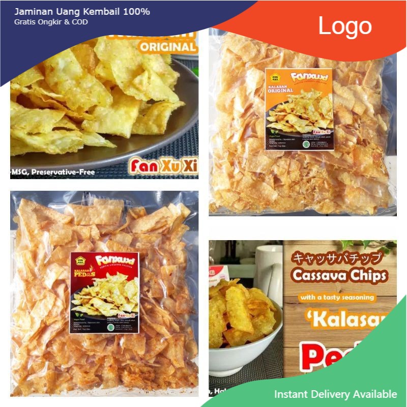 

Keripik - Kripik Singkong Kalasan 250gr Original & Pedas Fanxuxi Vegan / Vegetarian