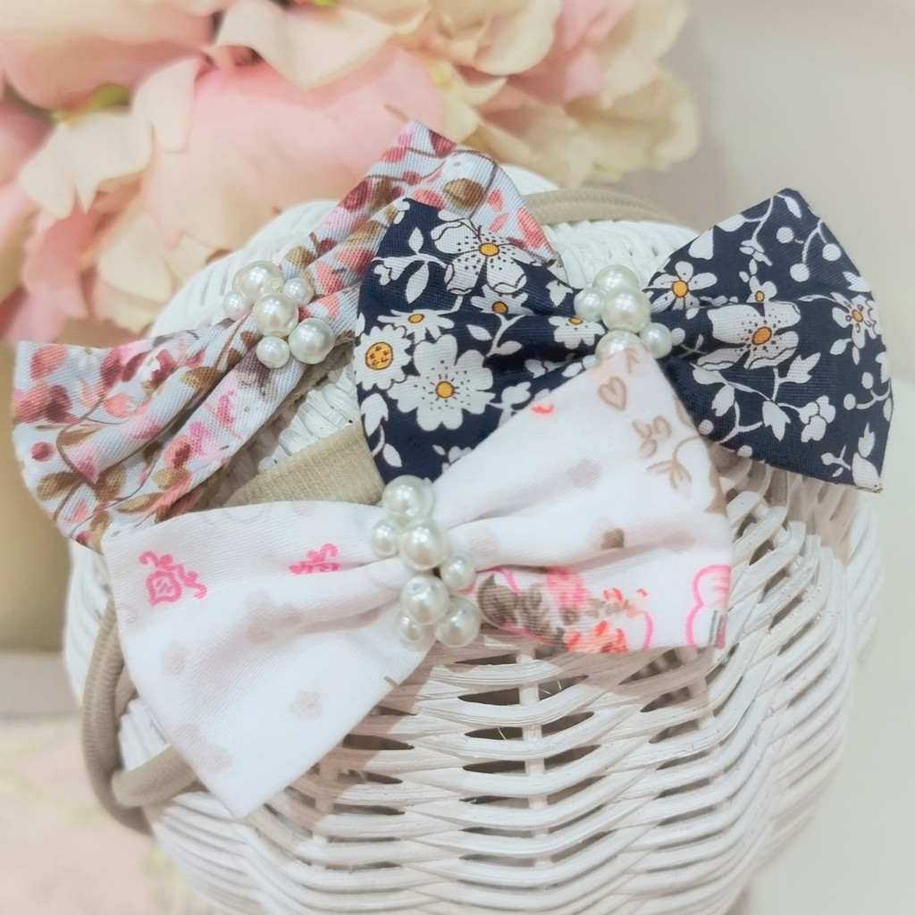 (pimenova) Bando Anak Bayi Baby Hairband Bandana Headband Pita mutiara