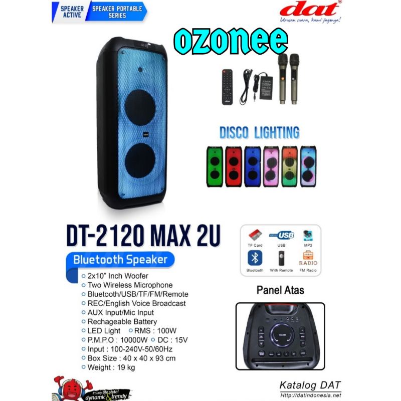 SPEAKER PORTABLE DAT DT 2120 MAX2U DAT DT 2120 MAX2 U ORIGINAL