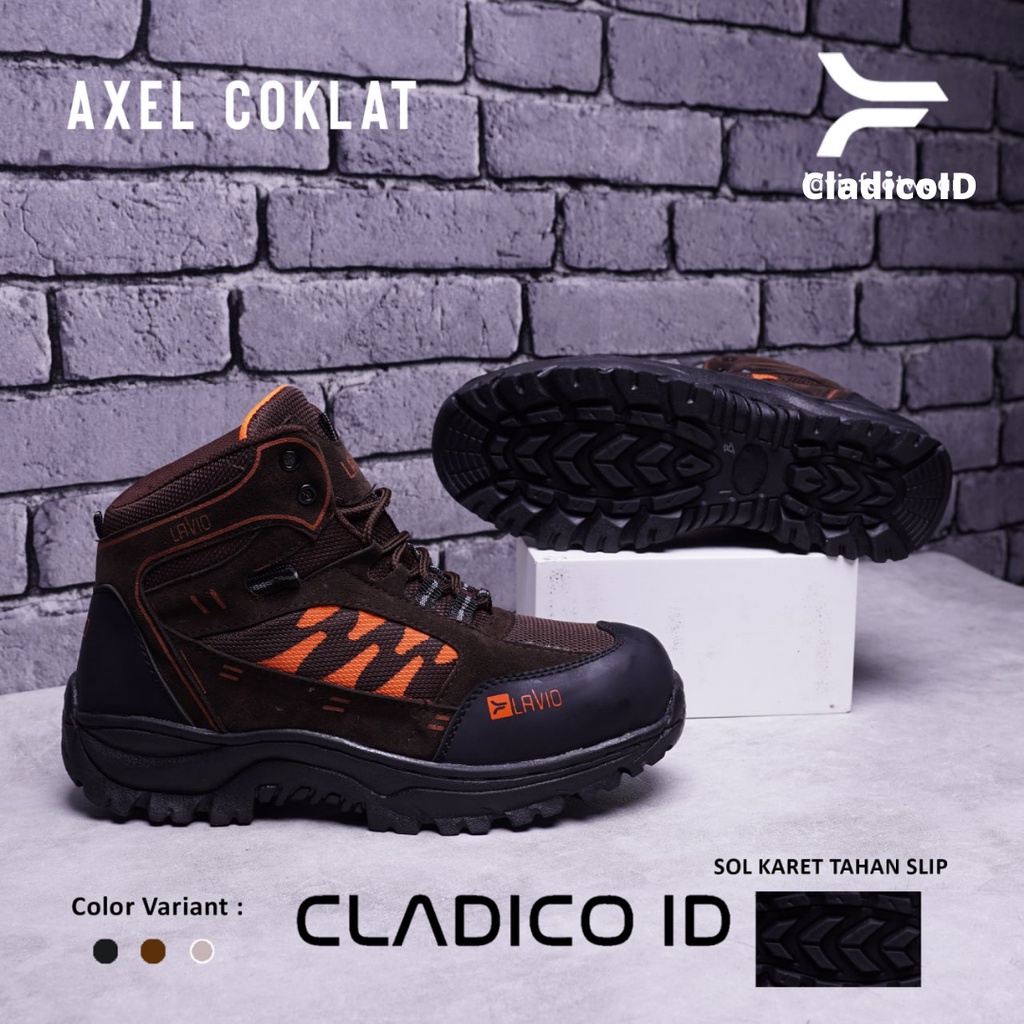 Sepatu Safety Tinggi Pria Wnita Bot Ujung Besi Sol Alas Karet Anti Slip Kerja Lapangan Pabrikan Proyek Karyawan Sefty Shoes Boot Lavio Axel High Quality Premium