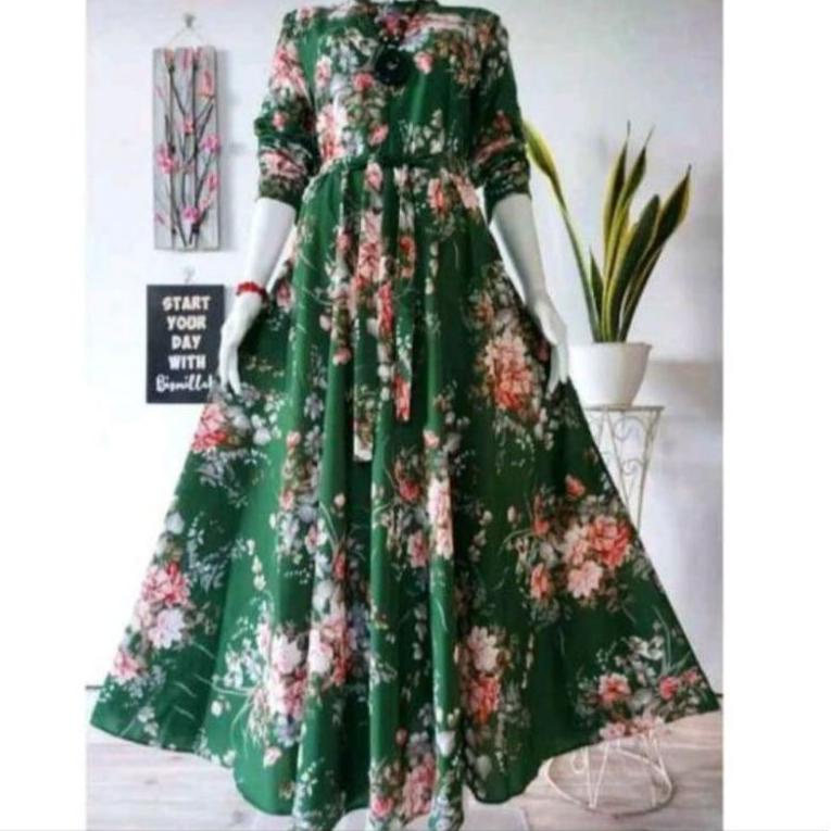 GAMIS KATUN MOTIF BUNGA SAKURA –CZK.918504