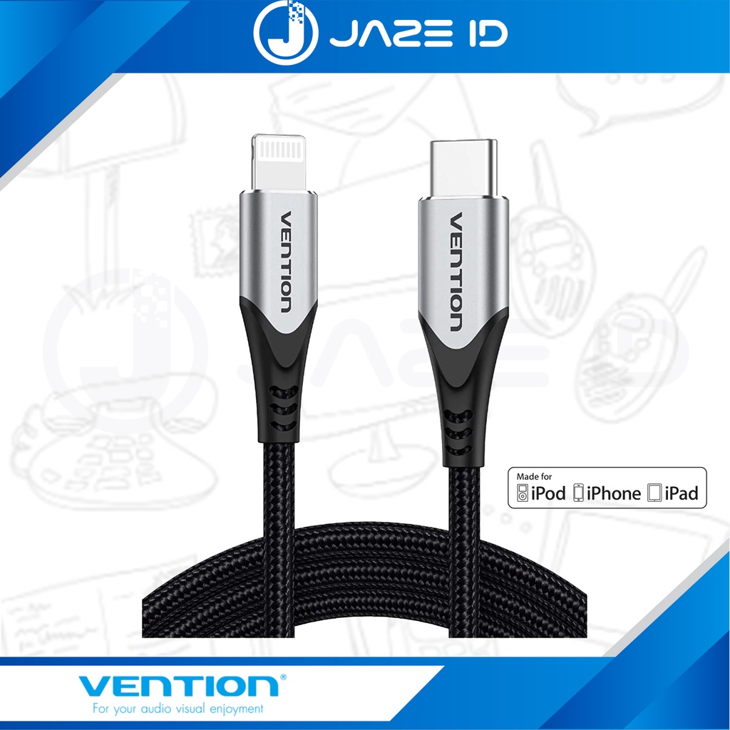 Vention Kabel Charge USB Type C to Lightning 3A MFI Iphone Cable Ipad