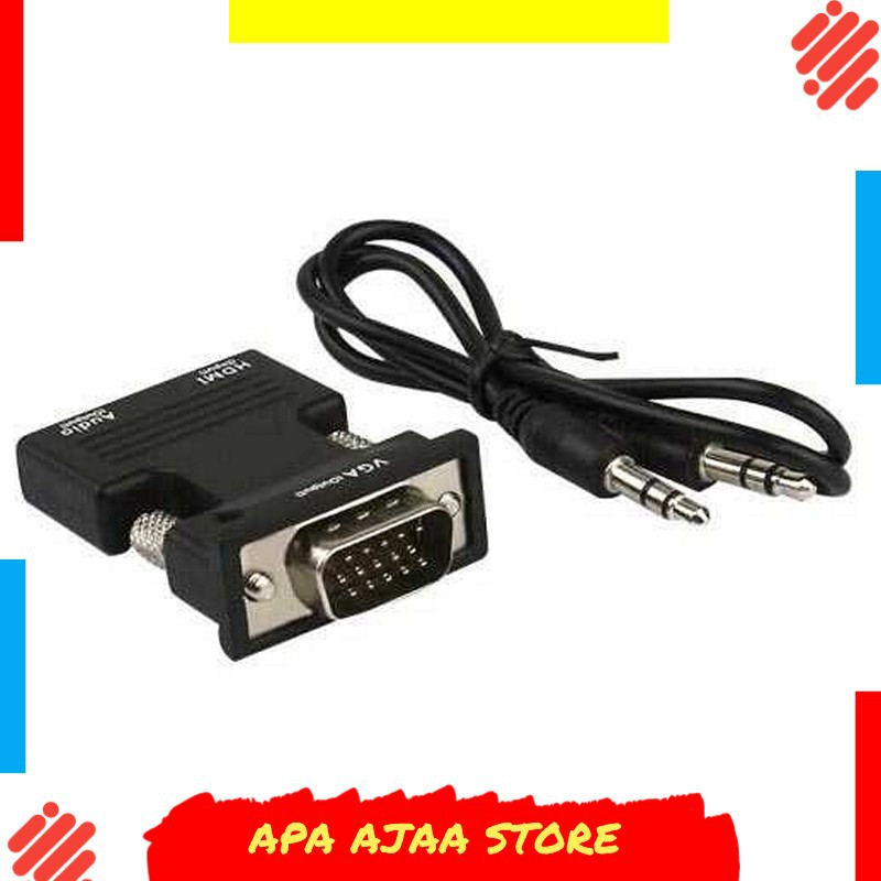 Termurah ! Adapter Converter HDMI Female to VGA Male 1080P Audio Port - HV100200