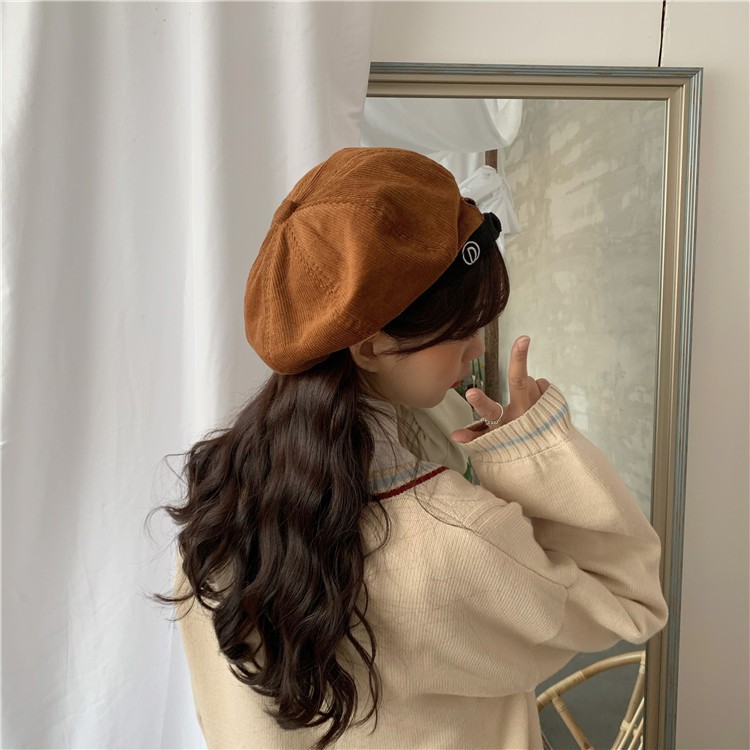 TBCO topi labu beret corduroy baret hat retro style high quality import korea jepang