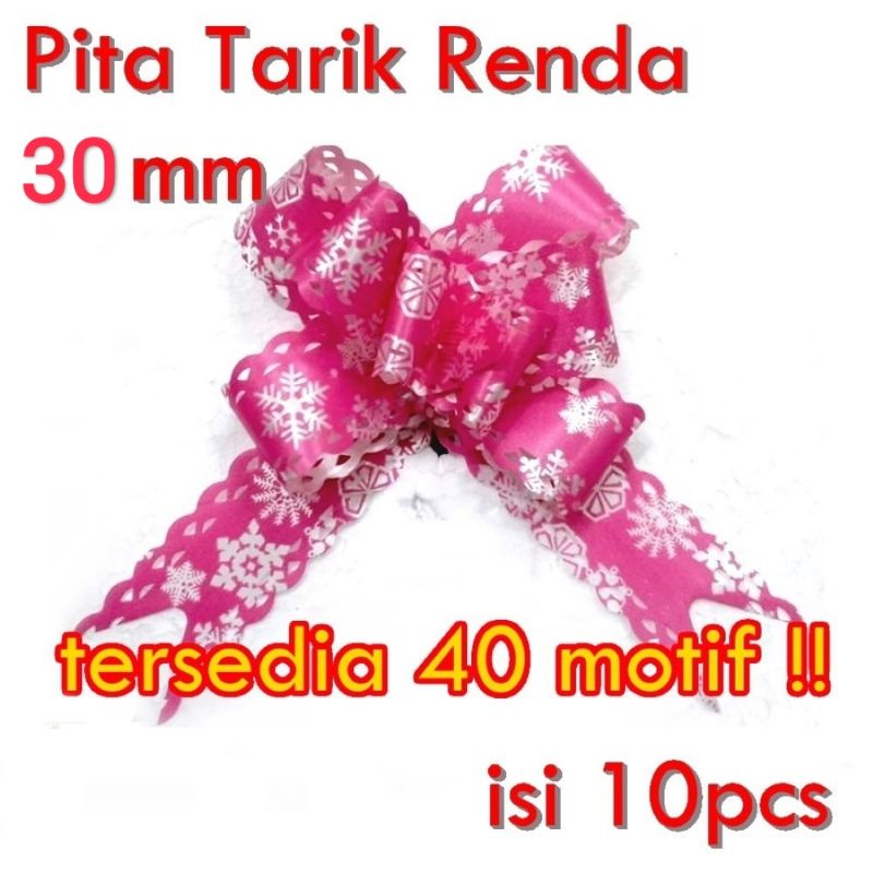 

!!! 10 pcs Pita tarik serut besar 30 mm = 48 CM. hiasan parcel souvenir kado ulang tahun goodie bag .