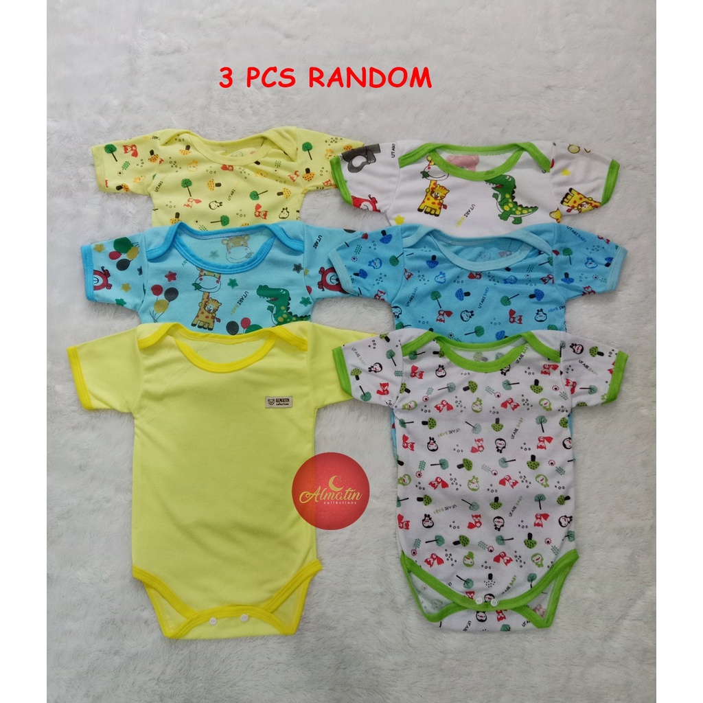 3 Pcs Jumper Pop Bayi / Jumsuit Bayi / Romper Pendek Bayi