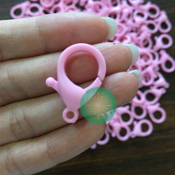 Kaitan Lobster Plastik 25mm PINK MUDA / Kait Masker / Kait Kalung PINK