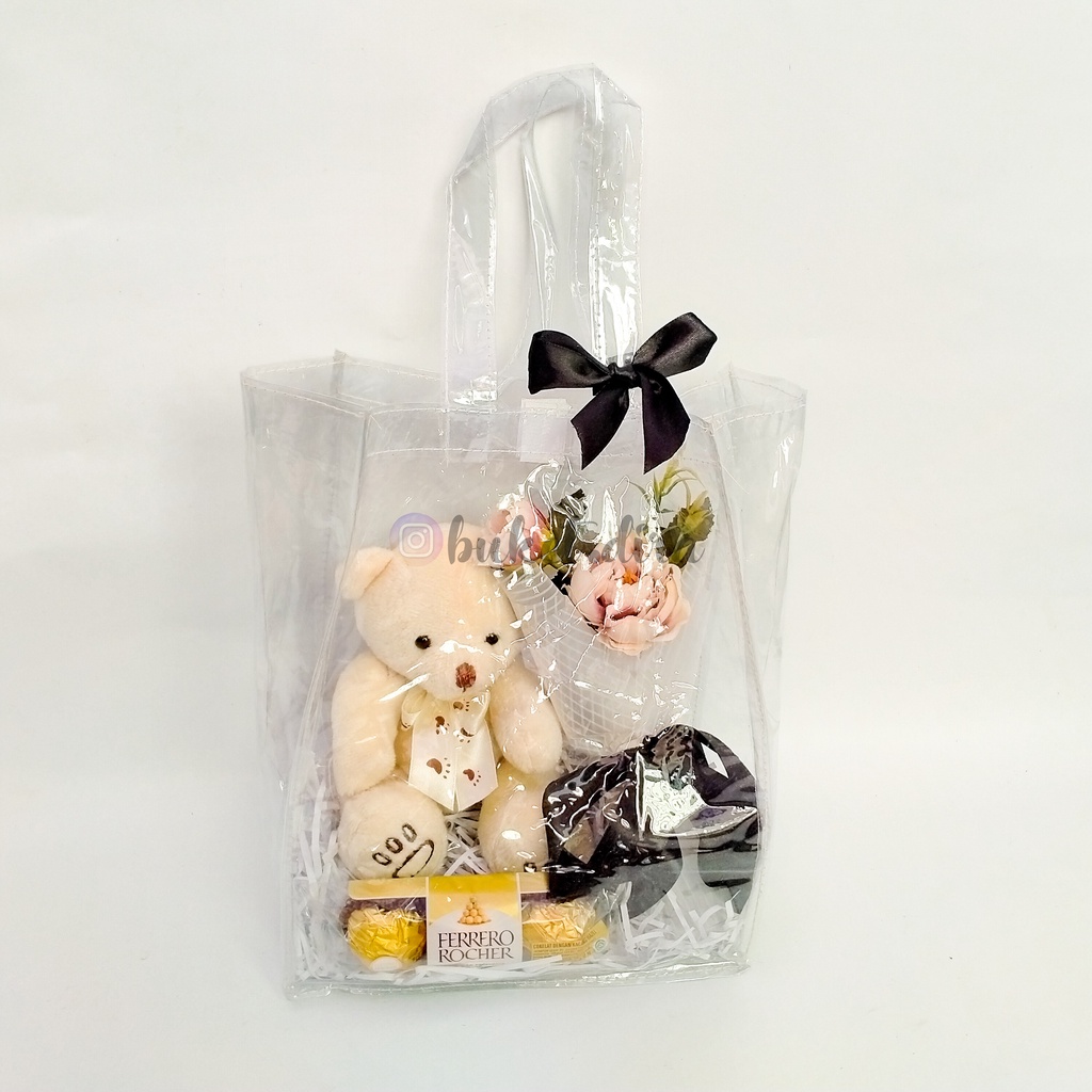 box or tote bag of happiness - chocolate series / hampers cokelat free kartu ucapan + bubble wrap