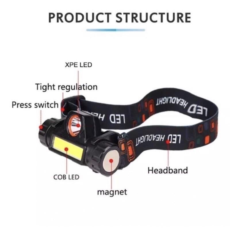 Senter kepala led headlamp senter kepala cas lampu kepala murah super terang anti air