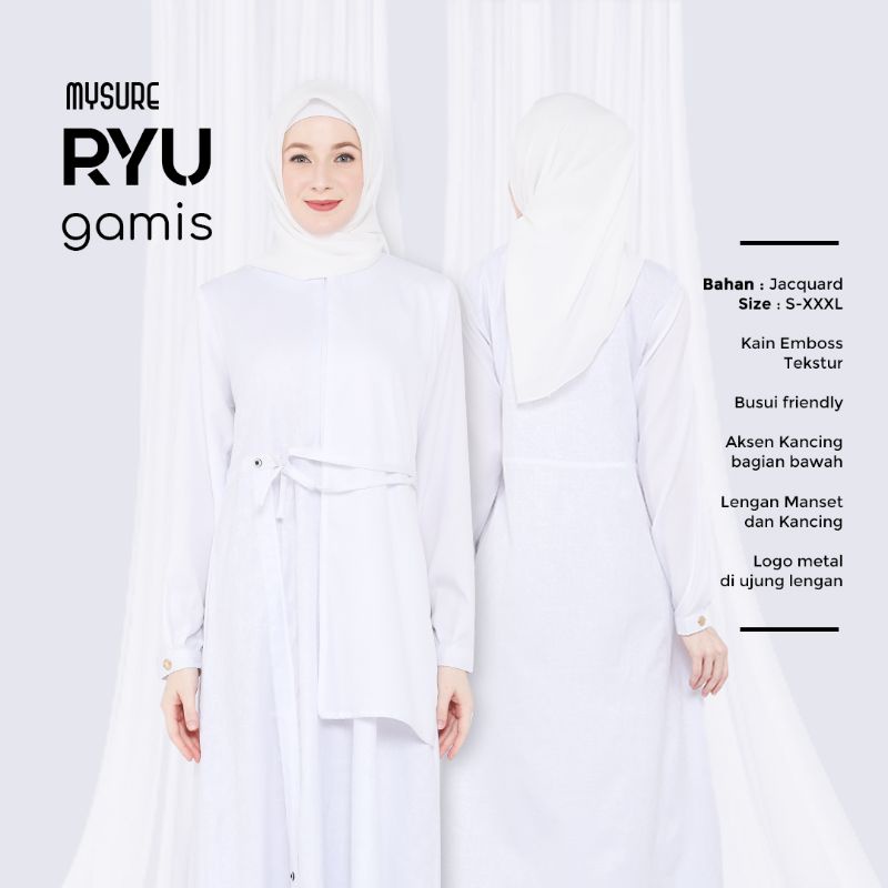 gamis muslimah putih dress couple remaja jumbo xxxl