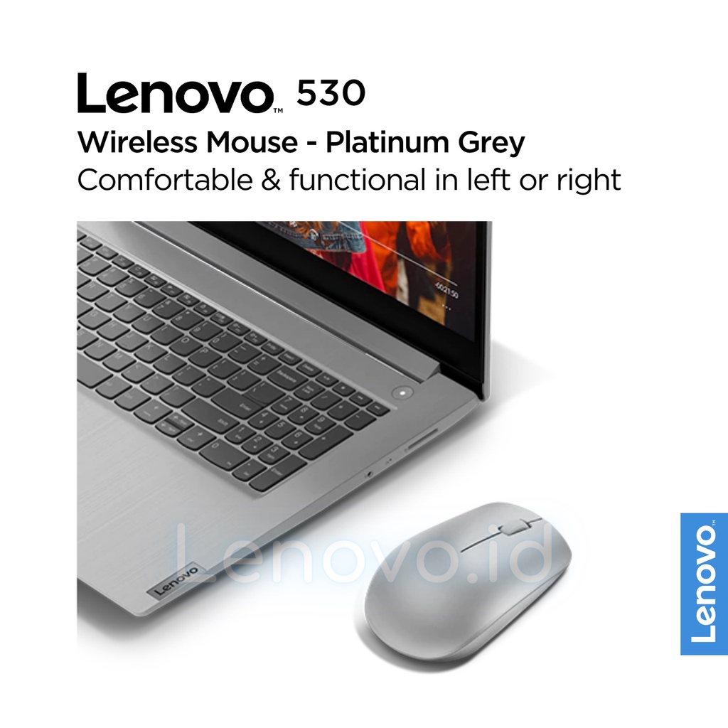 Lenovo 530 Wireless Mouse Optical USB Type-A 2.4GHz, 1200 DPI, Platinum Grey GY50Z18984, Abyss Blue GY50Z18986, Almond GY50Z18988, Graphite Grey GY50Z49089, Cherry Red GY50Z18990-7