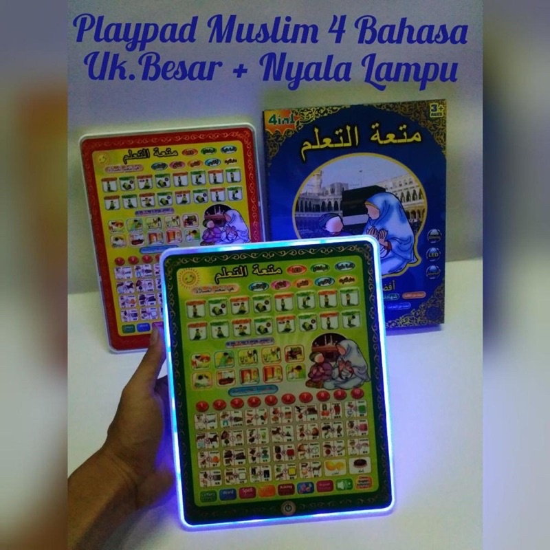 Mainan Edukasi Anak Playpad Muslim 4 Bahasa Lampu LED