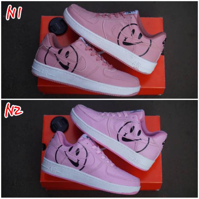 pink air force with smiley face