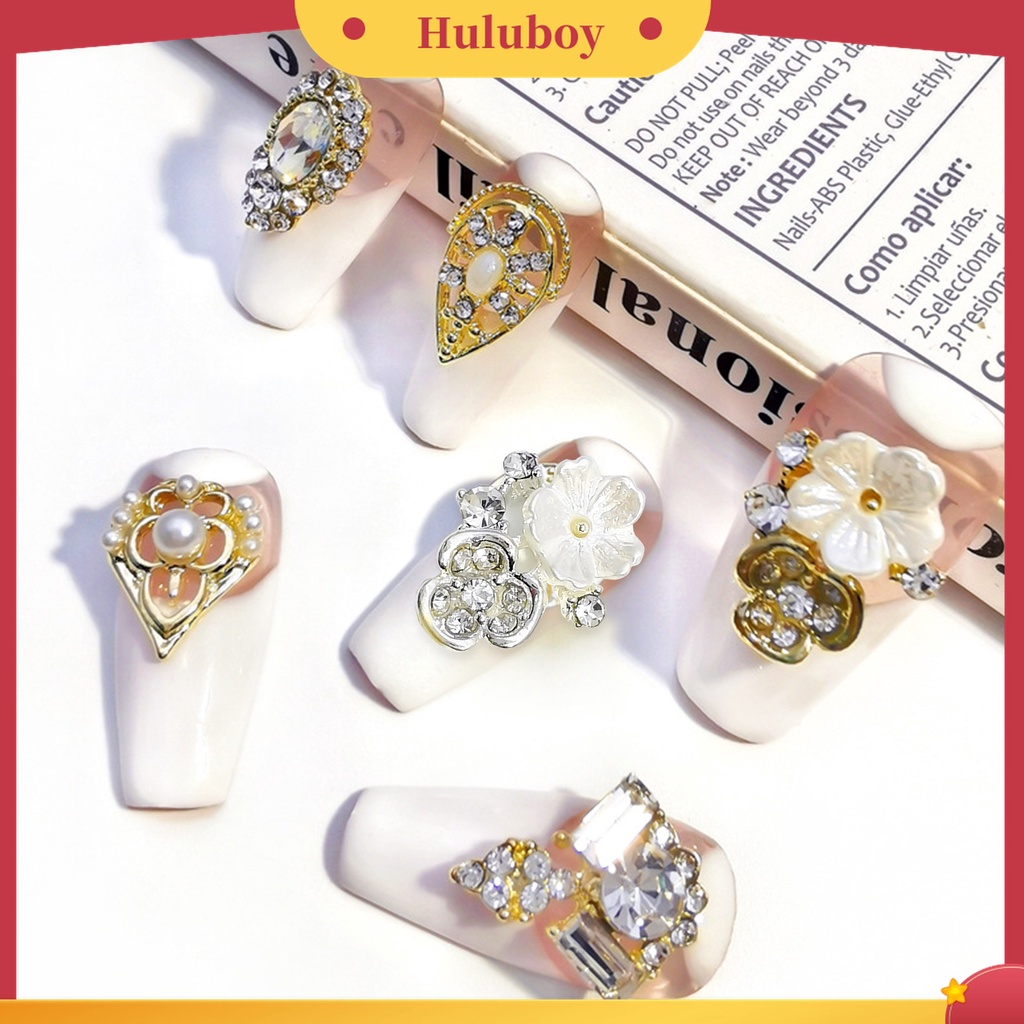 Huluboy Huluboy♡ 10pcs / Kantong Berlian Imitasi Bahan Alloy Untuk Dekorasi Nail Art