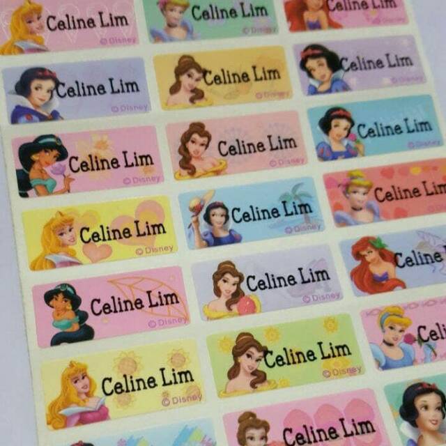 

Label nama waterproof size M. Princess 3.