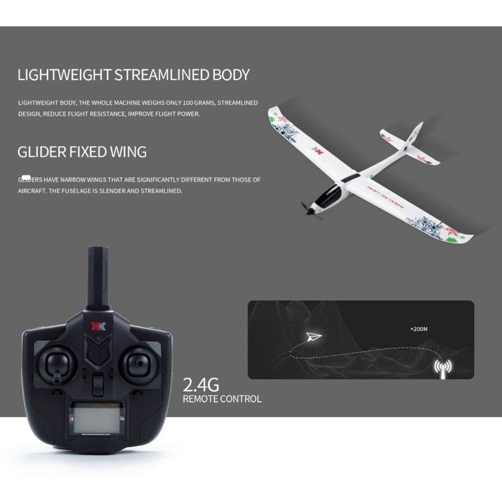 WL XK A800 EPO Fixed Wing 5CH Glider Wingspan 780mm RC Airplane Pesawat