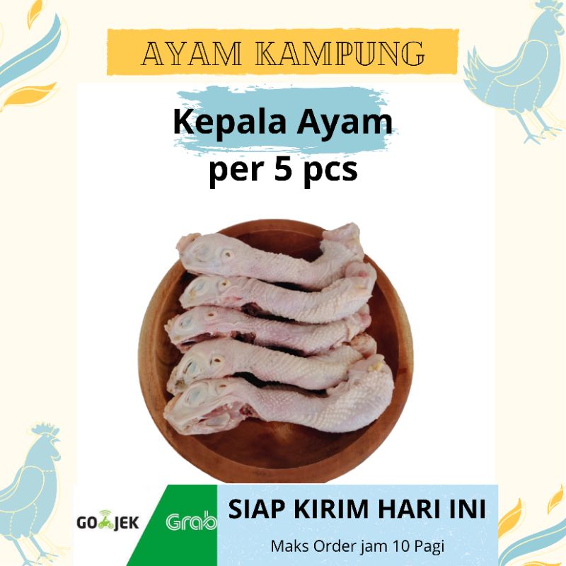 

Kepala ayam kampung fresh per 5 pcs