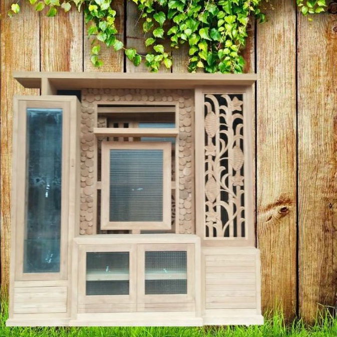 Partisi Sketsel Minimalis Kayu Jati