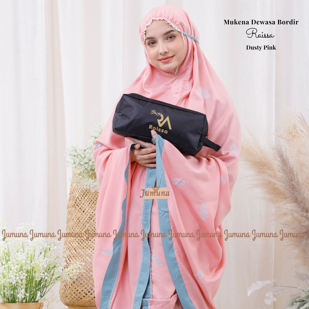 Jumuna - Mukena Dewasa Jumbo Bordir Manual Motif Raissa