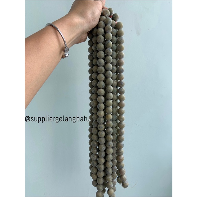 batu MOSS JASPER 16mm natural bahan perhiasan fashion gelang kalung