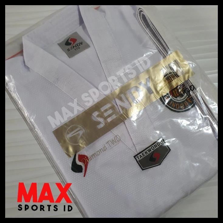 Dobok Sendy Pemula Diamond Two (Seragam Taekwondo) Kerah Putih