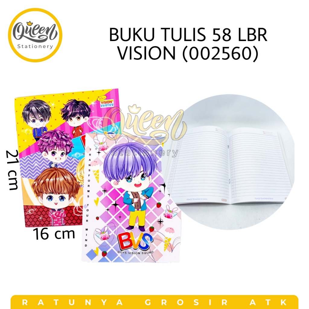 

1 PCS BUKU TULIS 58 LBR VISION / BUKU VISION / BUKU SEKOLAH (002560)
