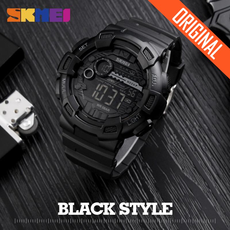 JAM TANGAN SKMEI PRIA ORIGINAL CASUAL TALI KULIT TANGGAL AKTIF TAHAN AIR BERGARANSI SIMPLE