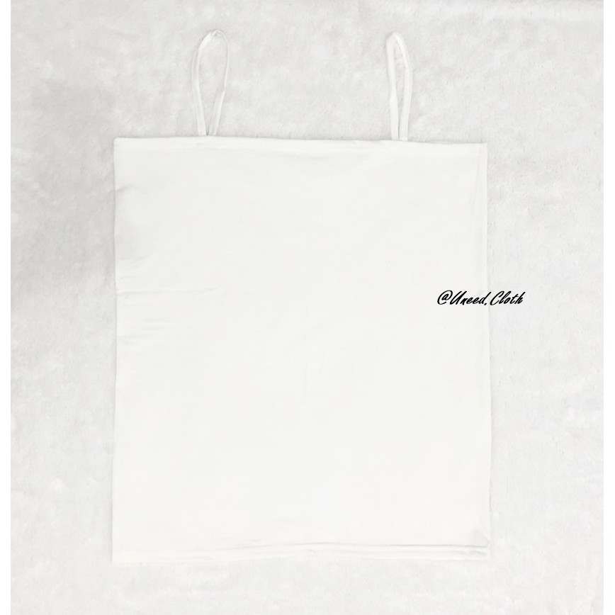 Uneed Cloth / TANK TOP JUMBO / CROP TANKTOP / SQUARE / TANGTOP ATASAN WANITA / LOLY BIGSIZE-White