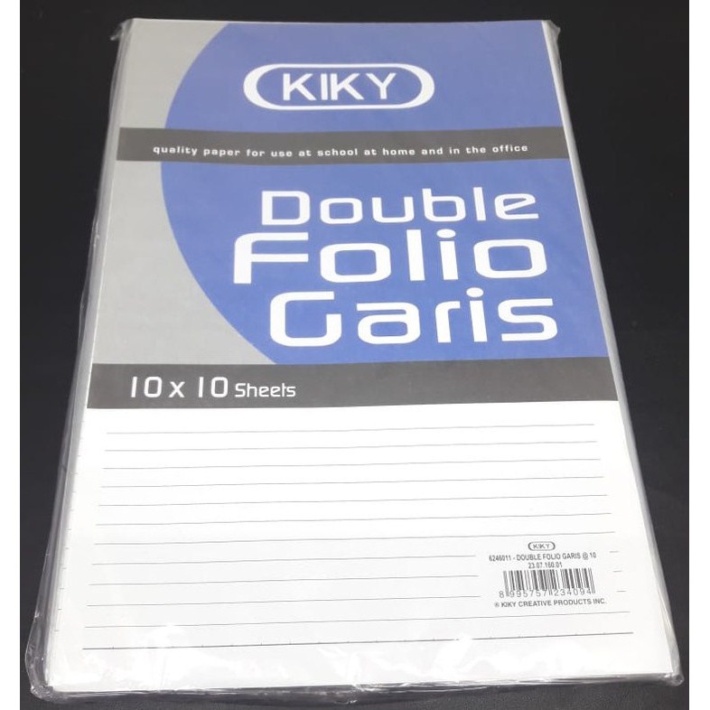 

DOUBLE FOLIO KIKY 10 LEMBAR / KERTAS FOLIO BERGARIS ISI 10 LEMBAR