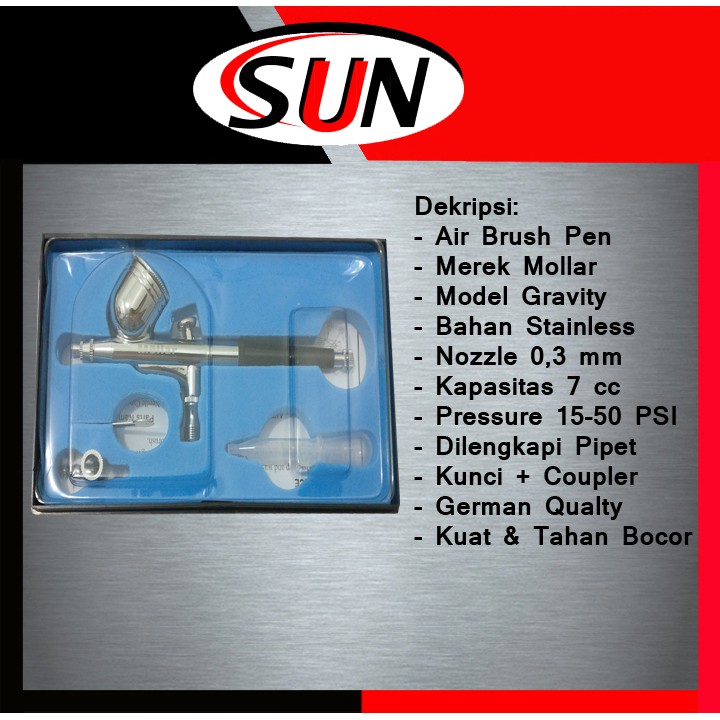 Air Brush Pen Spray Gun 7 Cc Gravity Cat Kue Cake Kayu Mobil Motor