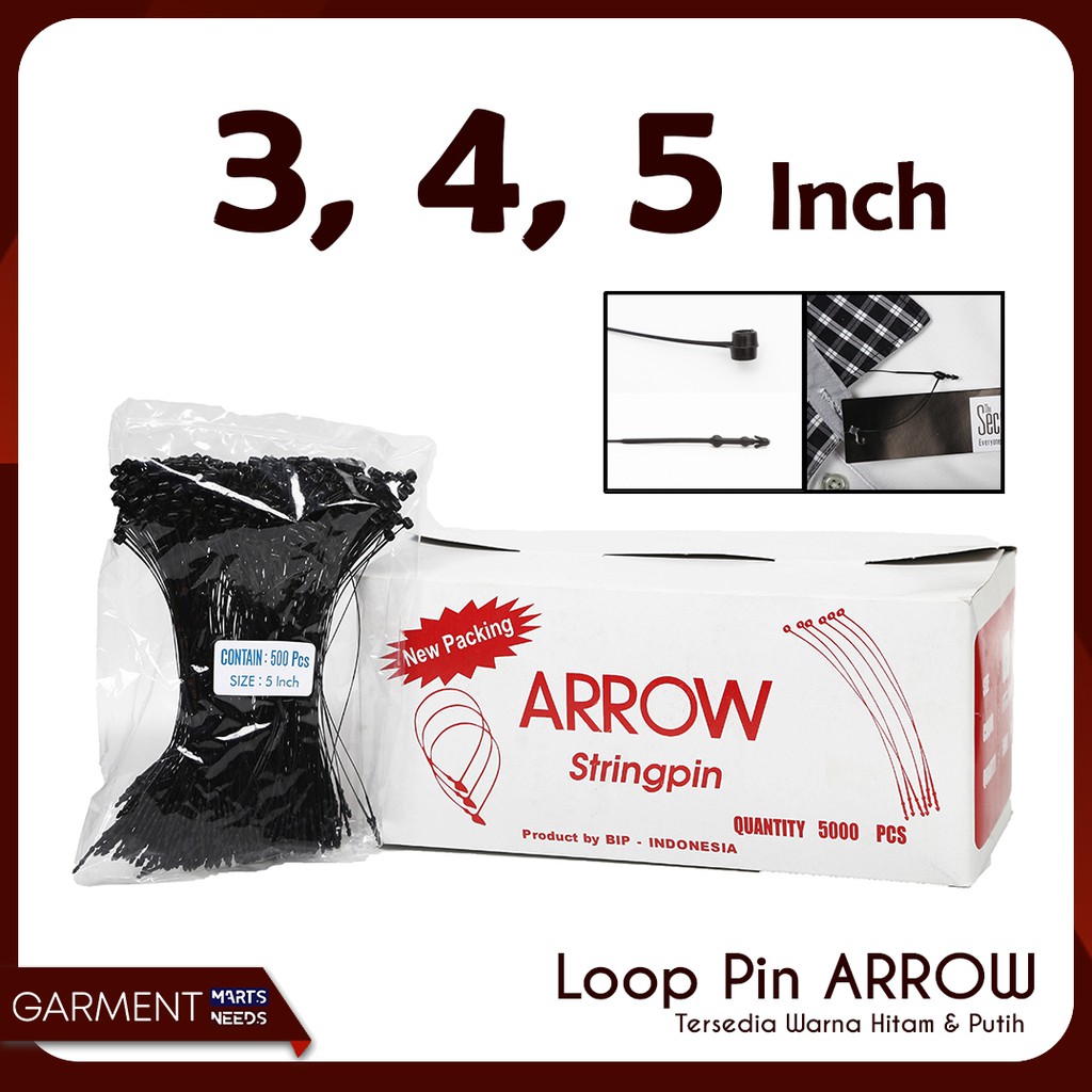 Loop Pin String Pin Hang Tag Plastik Merk ARROW Loop Pin String Pin Hang Tag Plastik Merk ARROW