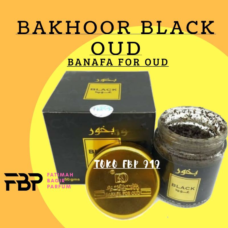 (bisa Cod) Buhur Black Oud 50gr By Banafa For Oud Bukhur Bakhoor Bo Dupa Gahru Original Saudi