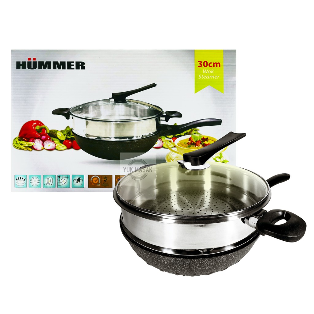 Hummer Wok 30cm / Wok Pan 30 cm Plus Steamer