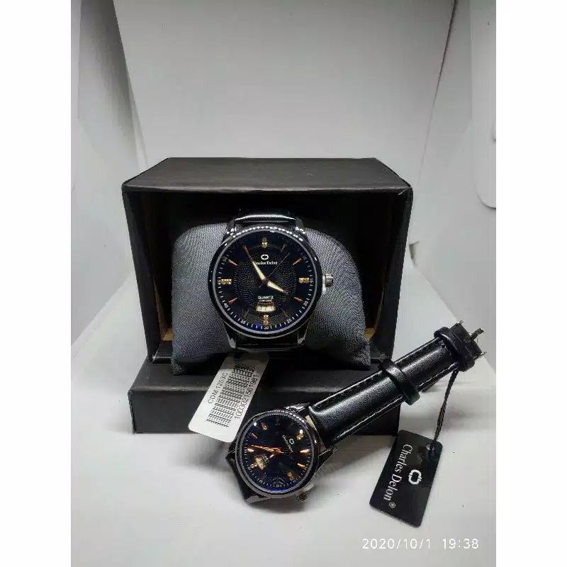 Jam Tangan Couple Carles Delon kulit Water Resist