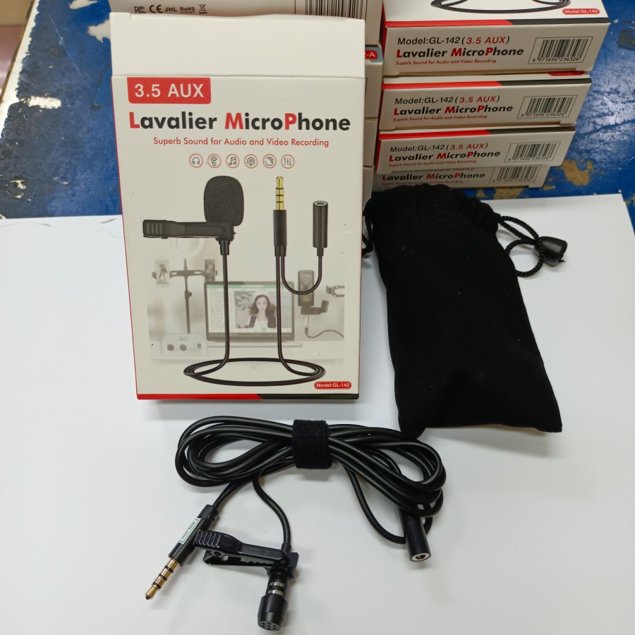 Lavelier GL-142 Microphone Clip On Aux 3.5mm