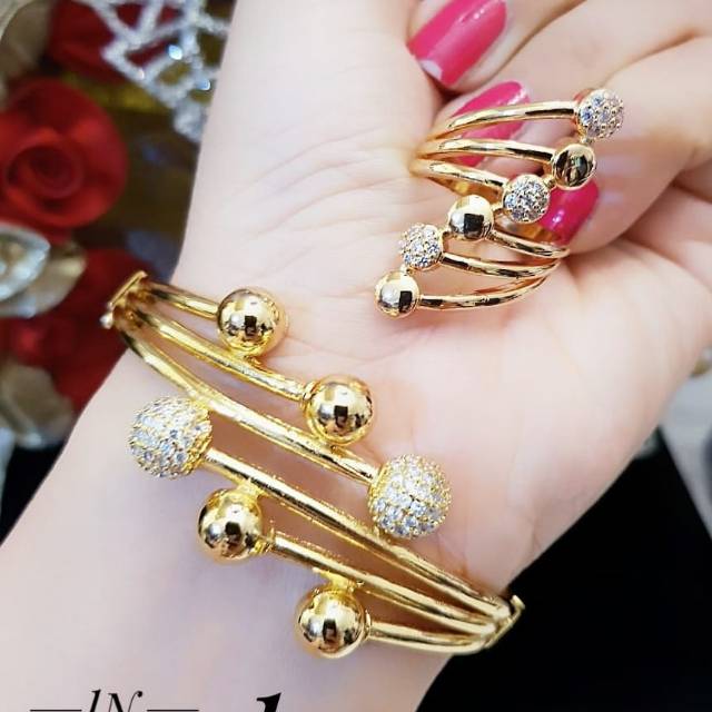 Xuping gelang dan cincin lapisbemas 24k 0819k