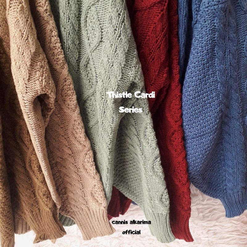 [NEW] Cardigan Cable Thistle Series - Cardigan Rajut Tebal-Cardigan Musim Dingin-7
