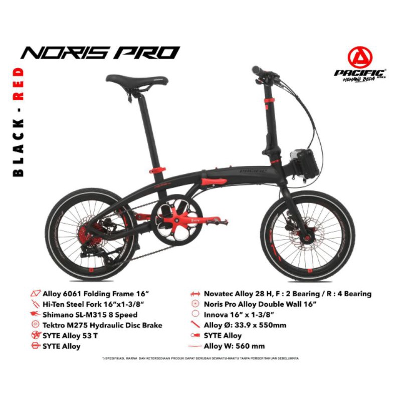 PACIFIC NORIS PRO Sepeda Lipat 16 Inch 8sp