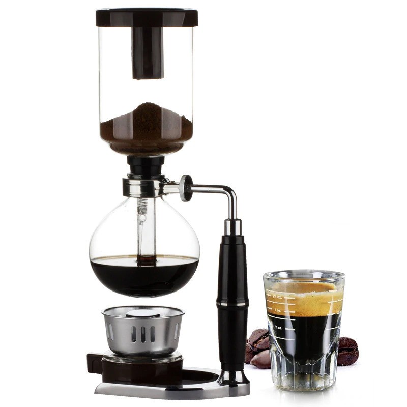 Japanese Style Siphon Coffee Maker Vacuum Pot 5 Cups - JF99 - Black