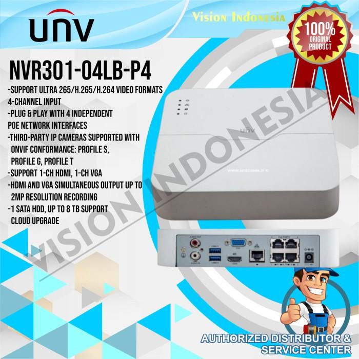 Nvr Uniview / Unv Poe 4Ch Nvr301-04Lb-P4 Original