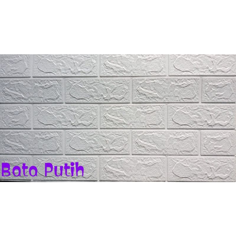 Wallpaper Foam 3D Dinding Sticker-BataPutih 3mm
