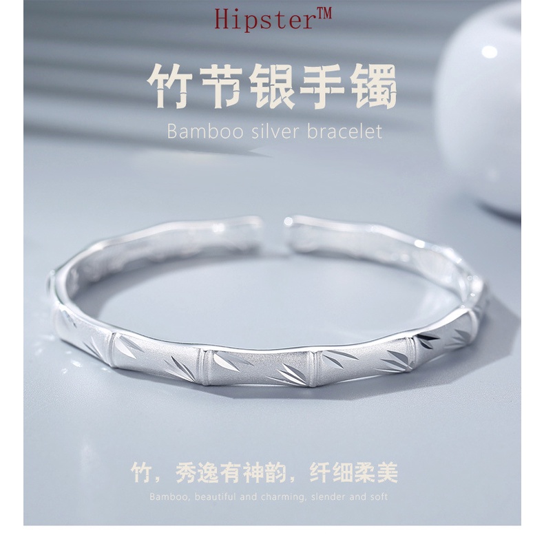 Popular Retro Classic Fashion Simple Bracelet Opening Silver Bracelet