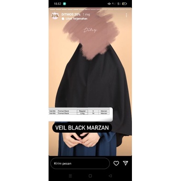 Veil black marzan long (reject) Ditsy