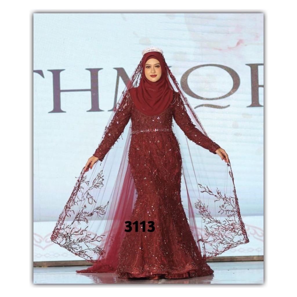 Gaun pengantin muslimah 3113 / wedding gown mermaid / gaun pengantin mermaid