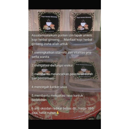 

Kopi Ginseng Siliwangi RPB