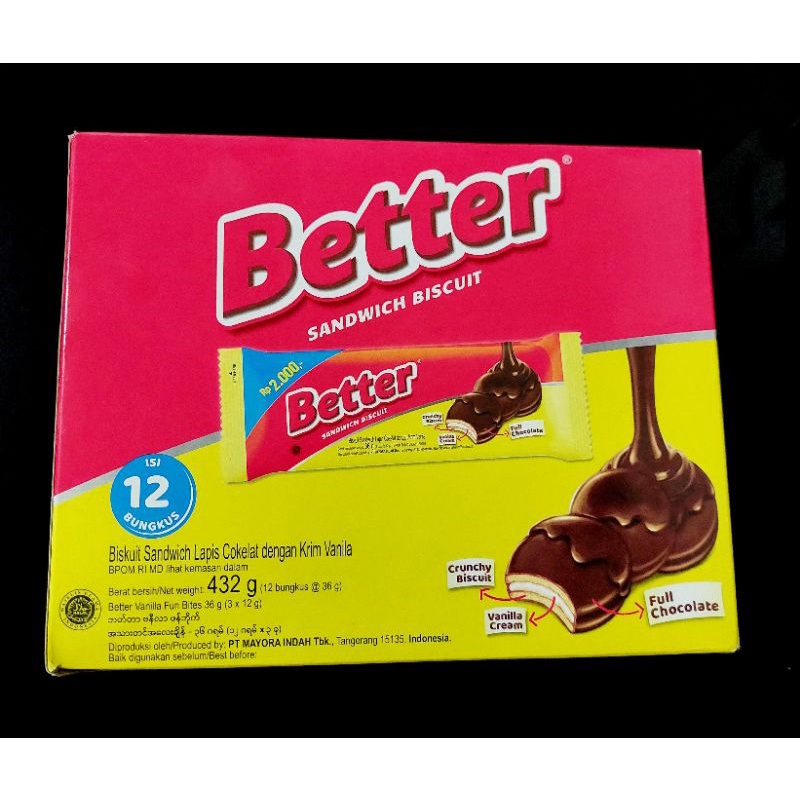 Better Vanilla Sandwich Biskuit 360 gr ( 36 gr x 12 bungkus )